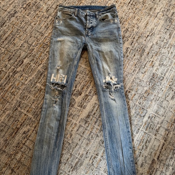 Ksubi Blue Distressed Skinny Jeans